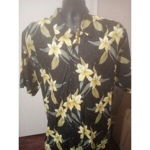 New Cutter Buck Shirt Mens Large L Short Sleeve Button Front Floral Multicolor